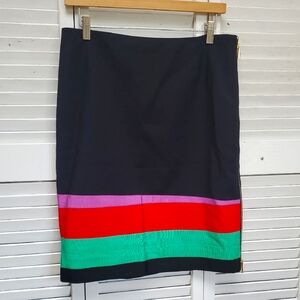 Carlisle Black Skirt with Colorful Stripes